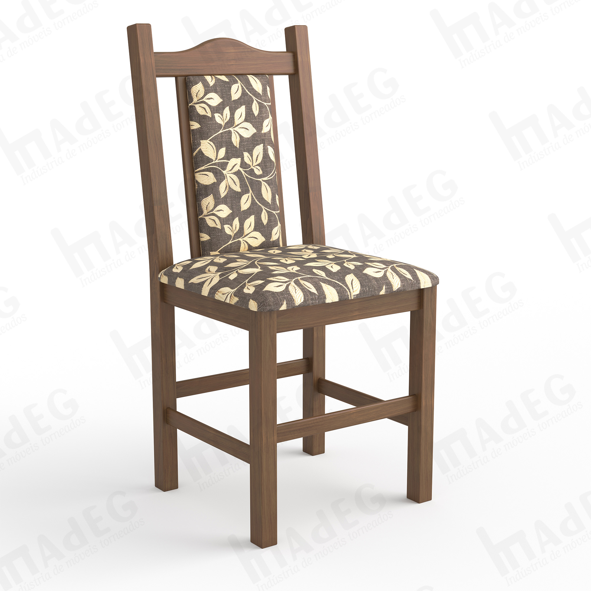 Cor Mel Escuro com Estofado Veludo Floral Marron
